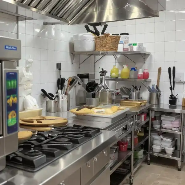 Генеральная чистка кухни пиццерии - до уборки